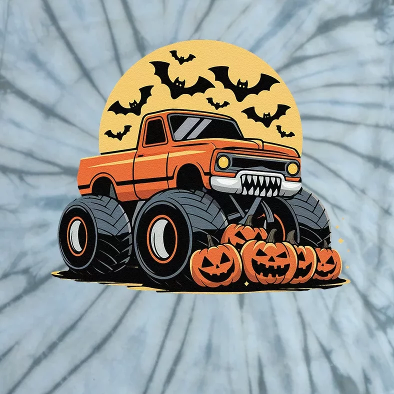 Halloween Monster Truck Pumpkins Gift Tie-Dye T-Shirt