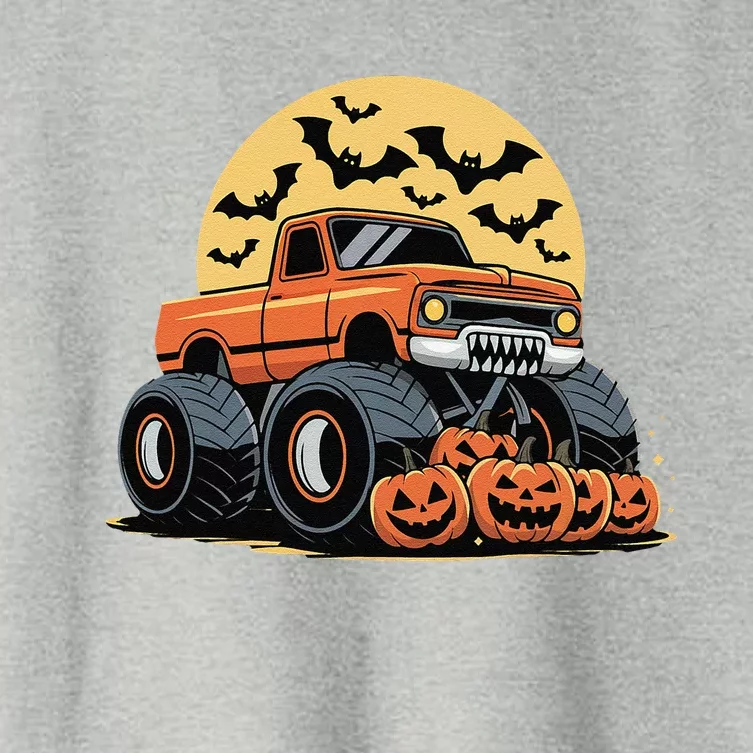 Halloween Monster Truck Pumpkins Gift Women's Crop Top Tee