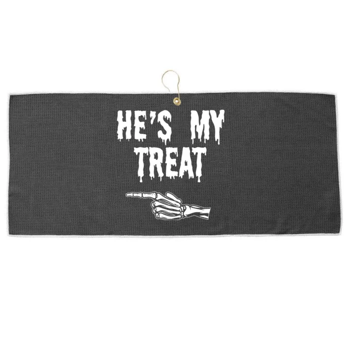 Hes My Treat Matching Couple Halloween Large Microfiber Waffle Golf Towel