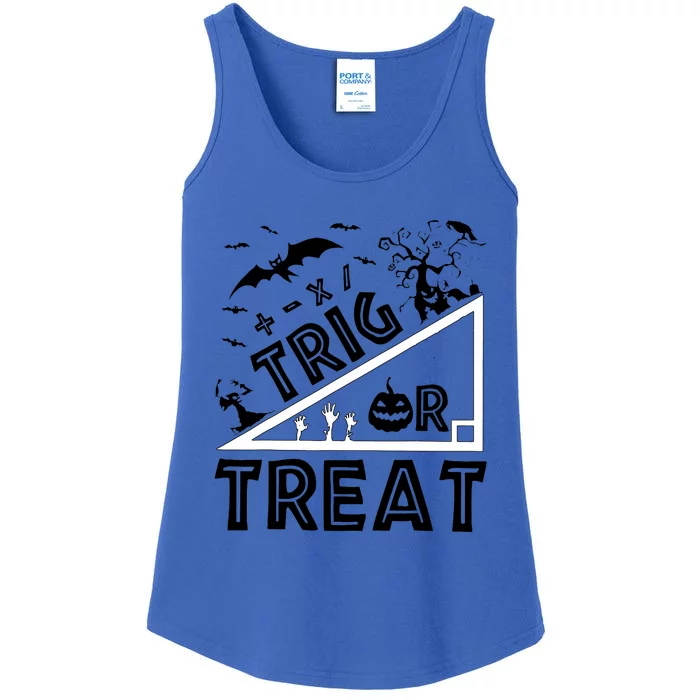 Halloween Math Teacher Trig Or Treat Student School College Ladies Essential Tank