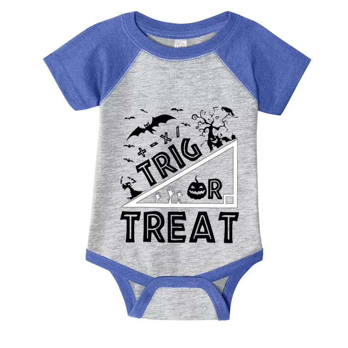 Halloween Math Teacher Trig Or Treat Student School College Infant Baby Jersey Bodysuit