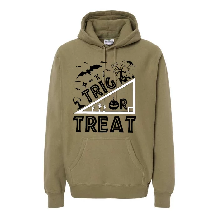 Halloween Math Teacher Trig Or Treat Student School College Premium Hoodie