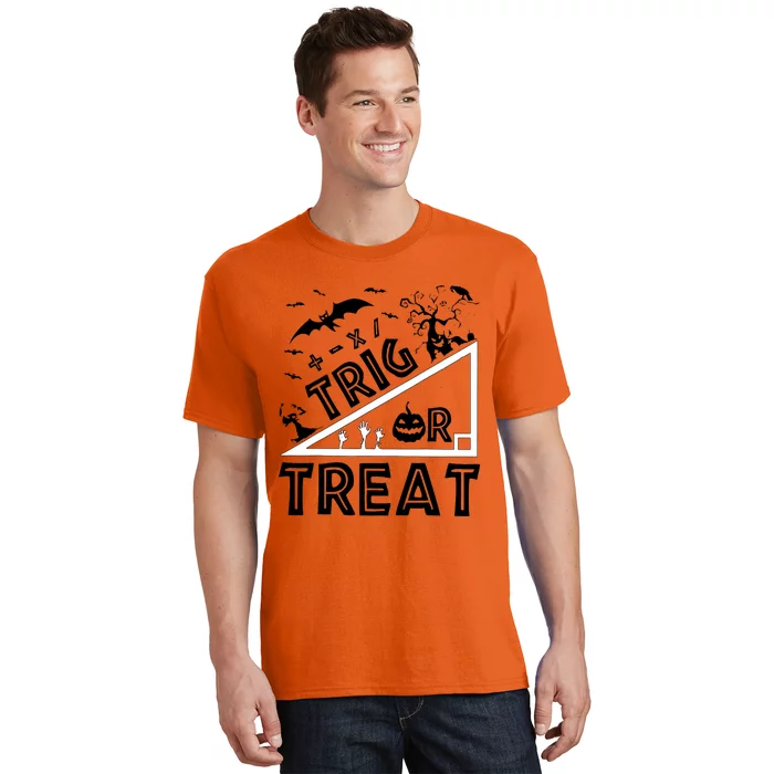 Halloween Math Teacher Trig Or Treat Student School College T-Shirt