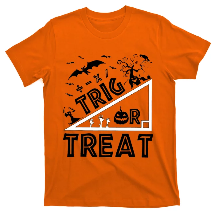 Halloween Math Teacher Trig Or Treat Student School College T-Shirt