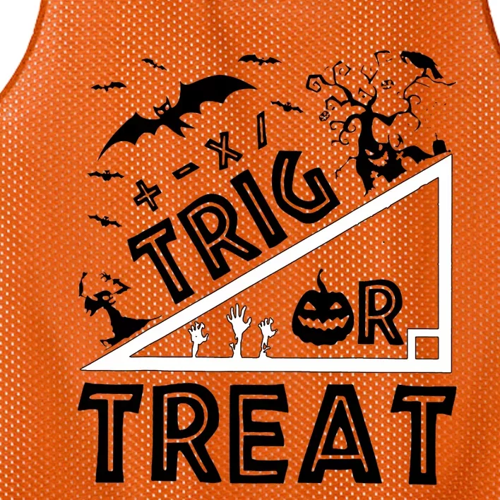 Halloween Math Teacher Trig Or Treat Student School College Mesh Reversible Basketball Jersey Tank