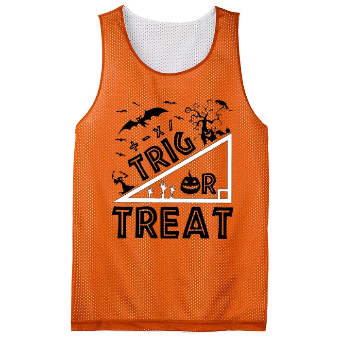 Halloween Math Teacher Trig Or Treat Student School College Mesh Reversible Basketball Jersey Tank