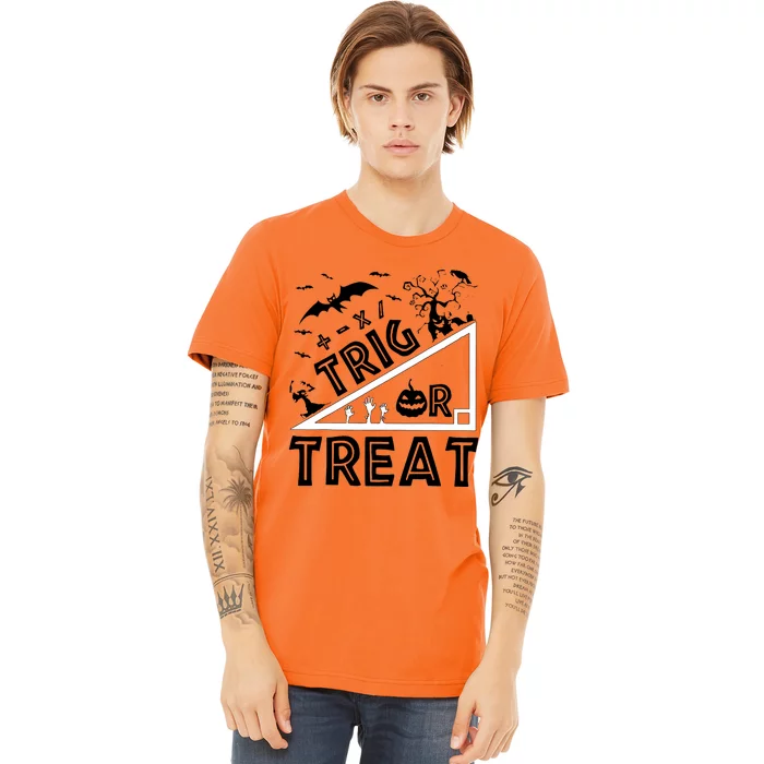 Halloween Math Teacher Trig Or Treat Student School College Premium T-Shirt