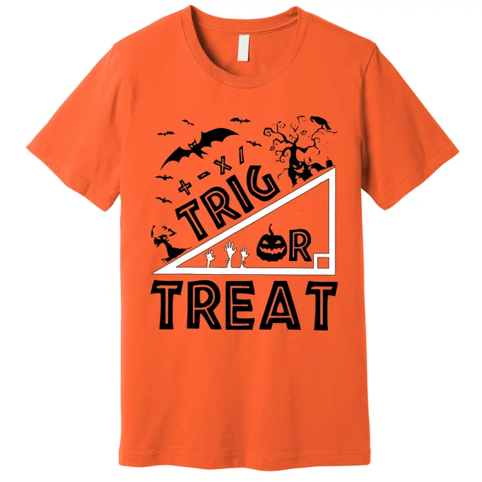 Halloween Math Teacher Trig Or Treat Student School College Premium T-Shirt