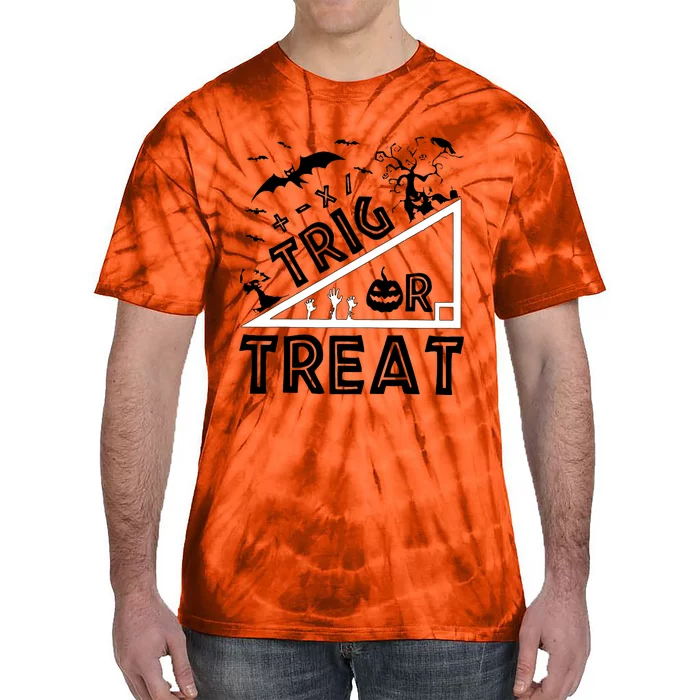 Halloween Math Teacher Trig Or Treat Student School College Tie-Dye T-Shirt