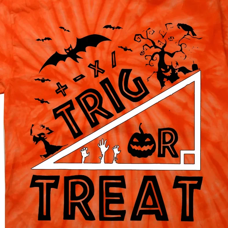 Halloween Math Teacher Trig Or Treat Student School College Tie-Dye T-Shirt