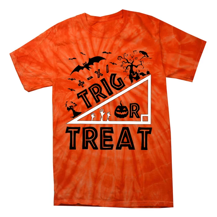 Halloween Math Teacher Trig Or Treat Student School College Tie-Dye T-Shirt