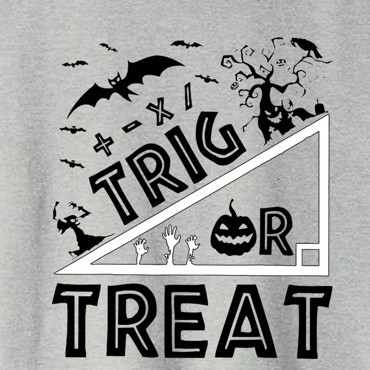 Halloween Math Teacher Trig Or Treat Student School College Women's Crop Top Tee