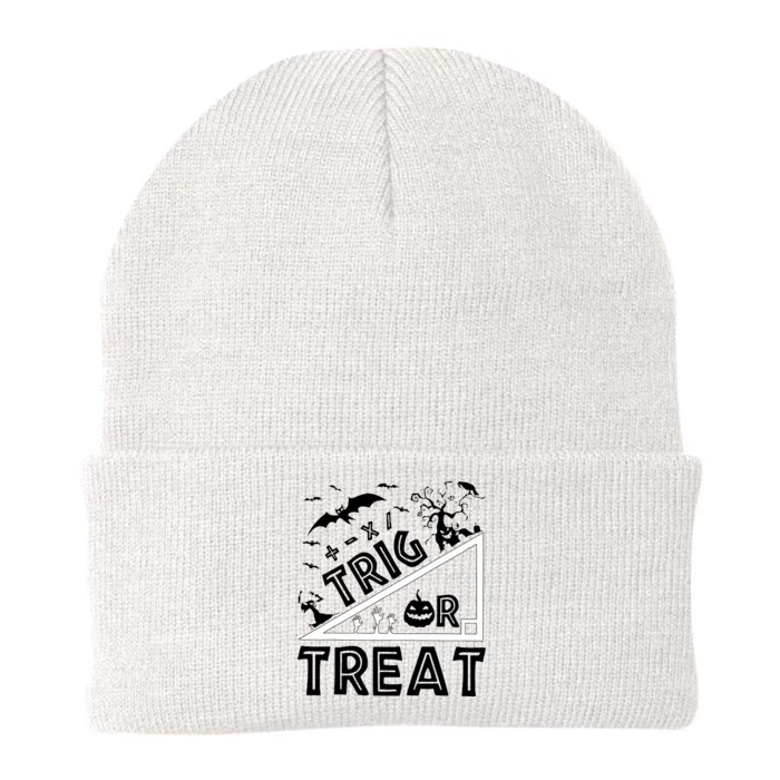 Halloween Math Teacher Trig Or Treat Student School College Knit Cap Winter Beanie