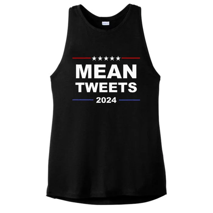 Humorous Mean Tweets & Trump 2024 Political Gear Gop Fans Ladies Tri-Blend Wicking Tank