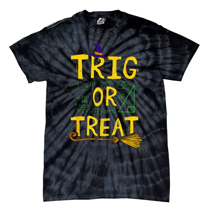 Halloween Math Teacher Trig Or Treat Student School College Tie-Dye T-Shirt