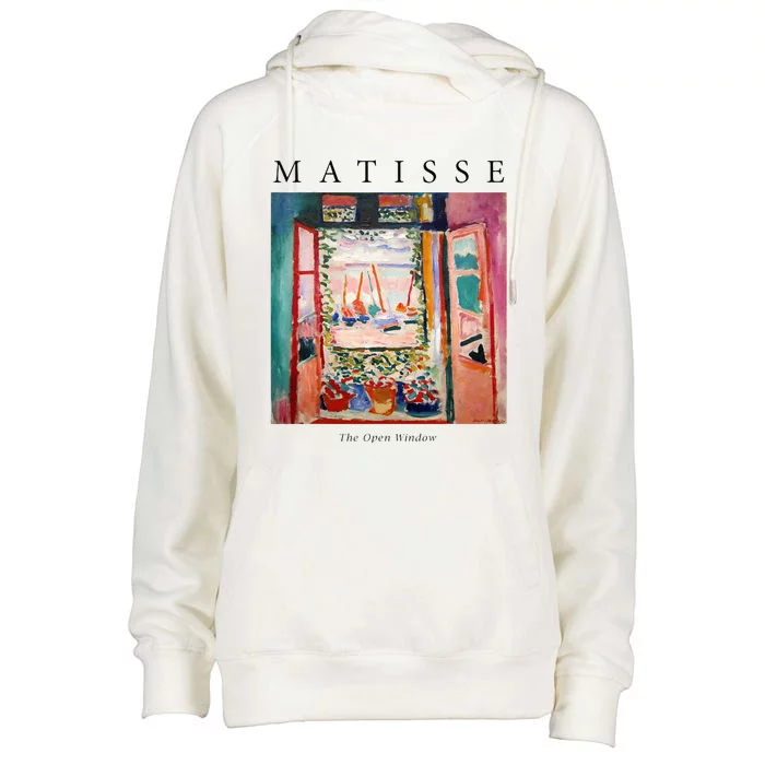 Henri Matisse The Open Window Famous Artwork Painting Womens Funnel Neck Pullover Hood