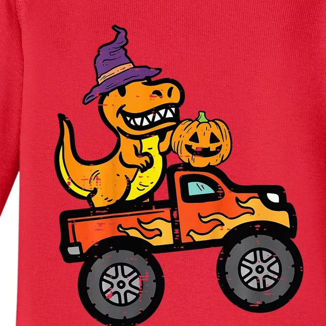 Halloween Monster Truck Dino Trex Costume Baby Long Sleeve Bodysuit