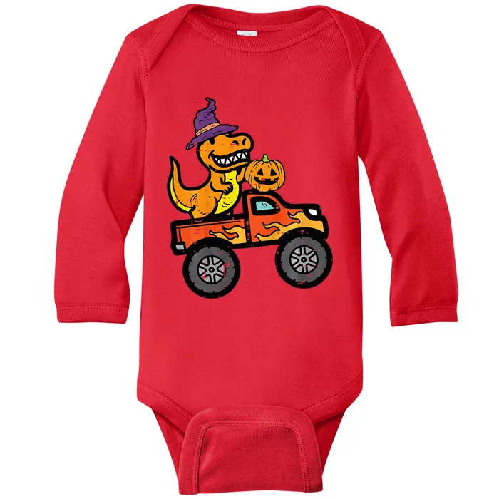 Halloween Monster Truck Dino Trex Costume Baby Long Sleeve Bodysuit