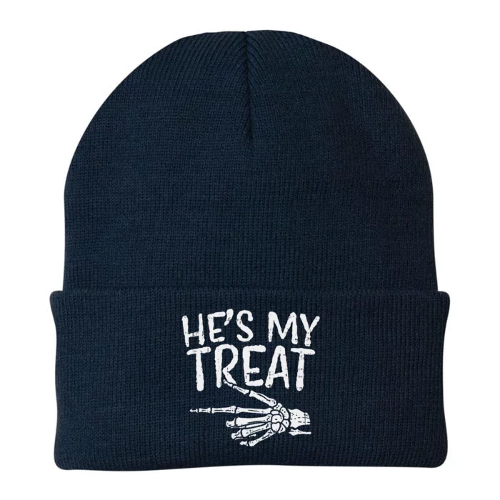 Hes My Treat Skeleton Matching Couple Halloween Costume Hers Knit Cap Winter Beanie