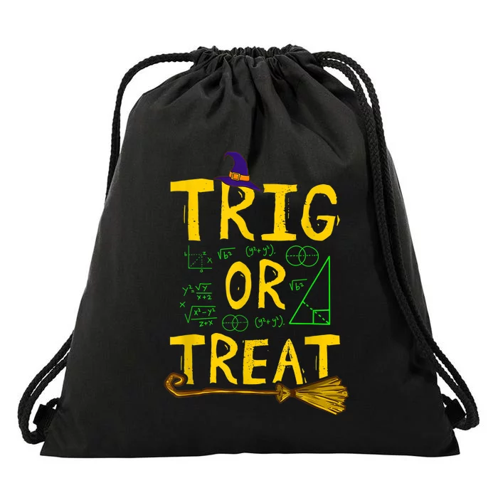 Halloween Math Teacher Trig Or Treat Student School College Drawstring Bag