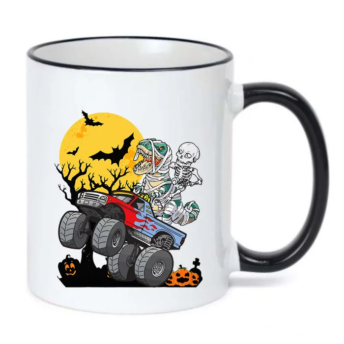 Halloween Monster Truck Pumpkin Mummy Dinosaur T Rex Black Color Changing Mug