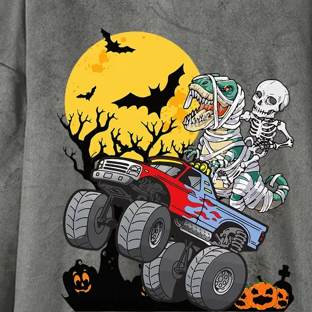 Halloween Monster Truck Pumpkin Mummy Dinosaur T Rex Hooded Wearable Blanket