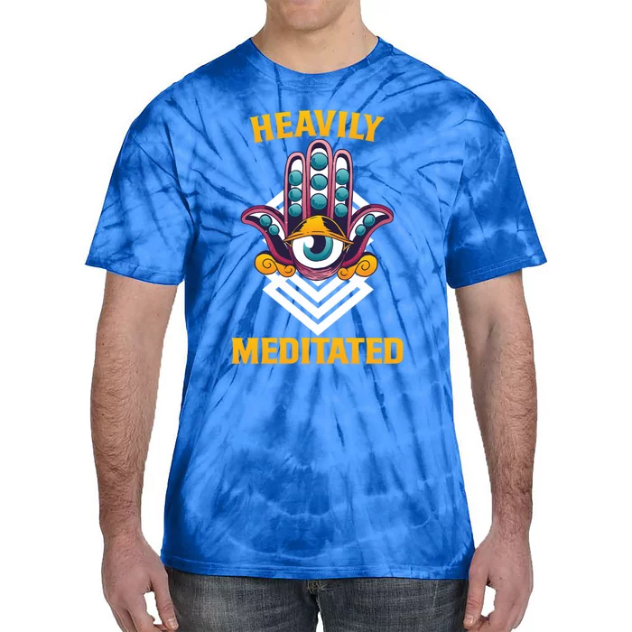 Heavily Meditated Third Eye Funny Yoga Meditation Quote Gift Tie-Dye T-Shirt