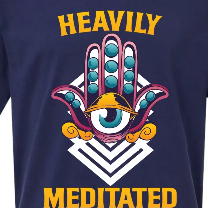 Heavily Meditated Third Eye Funny Yoga Meditation Quote Gift Sueded Cloud Jersey T-Shirt