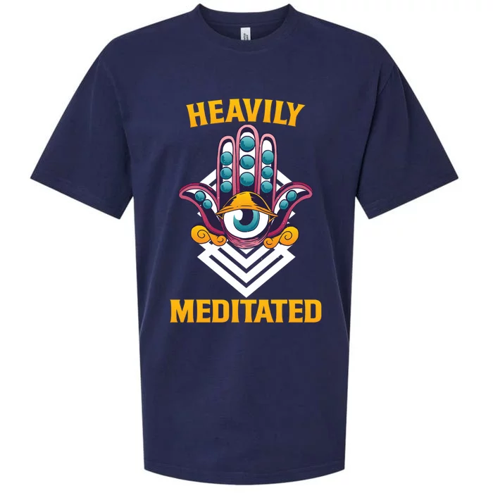 Heavily Meditated Third Eye Funny Yoga Meditation Quote Gift Sueded Cloud Jersey T-Shirt