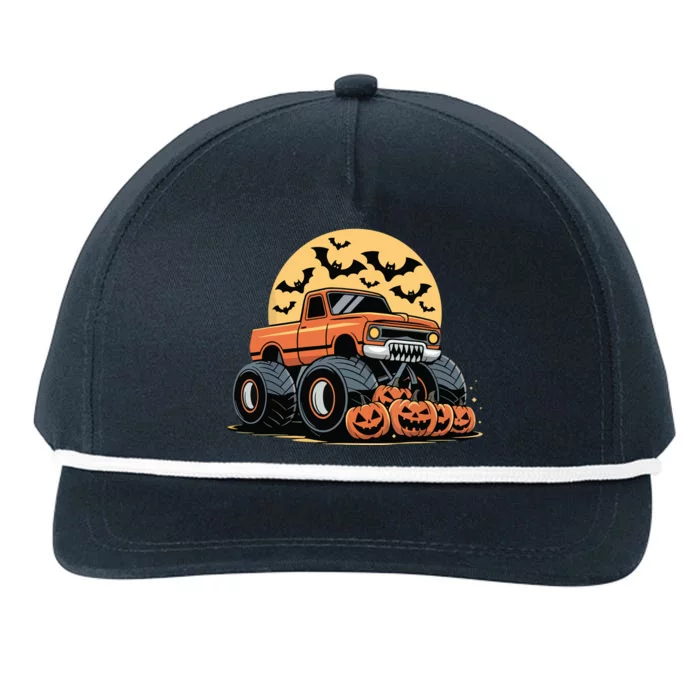 Halloween Monster Truck Pumpkins Snapback Five-Panel Rope Hat