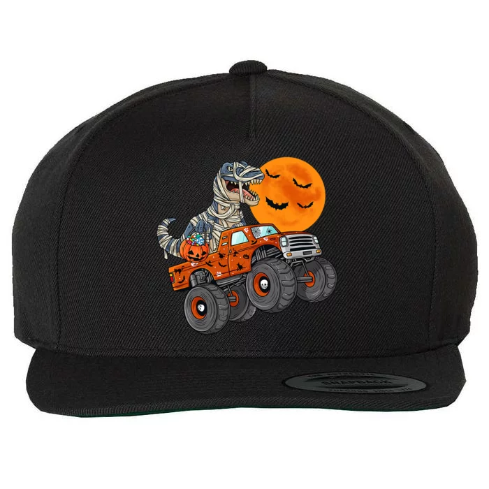 Halloween Mummy T Rex Monster Truck Teens Gift Wool Snapback Cap