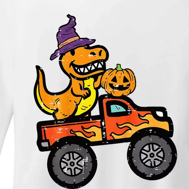 Halloween Monster Truck Dino Trex Costume Womens CVC Long Sleeve Shirt