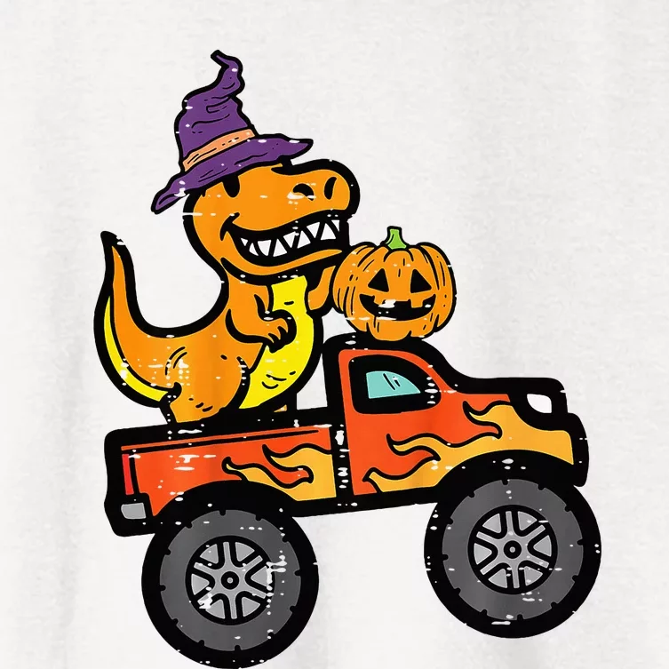 Halloween Monster Truck Dino Trex Costume Women's Crop Top Tee