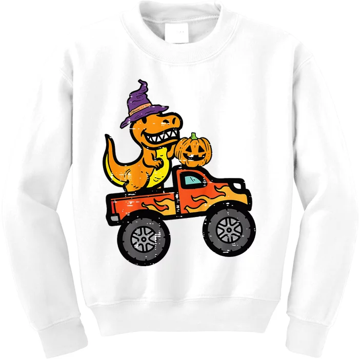 Halloween Monster Truck Dino Trex Costume Kids Sweatshirt