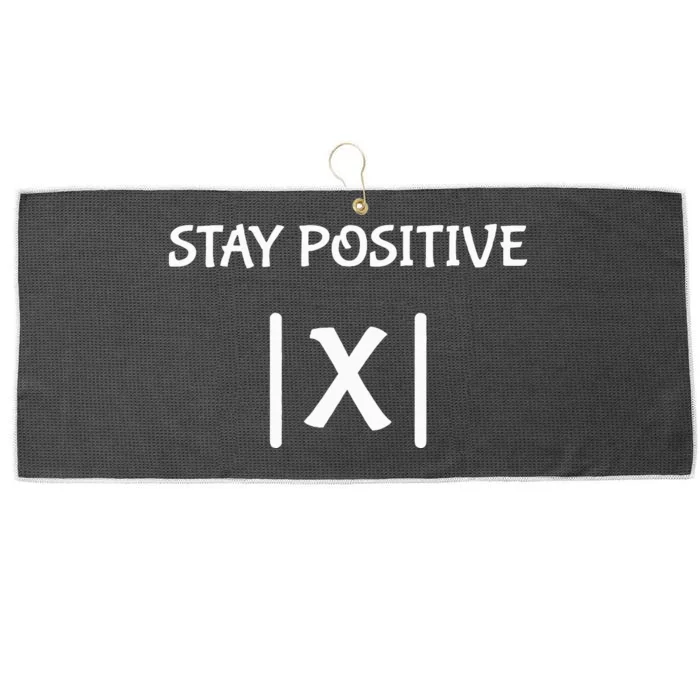 Hilarious Math Teacher Joke Stay Positive with Fun! Large Microfiber Waffle Golf Towel