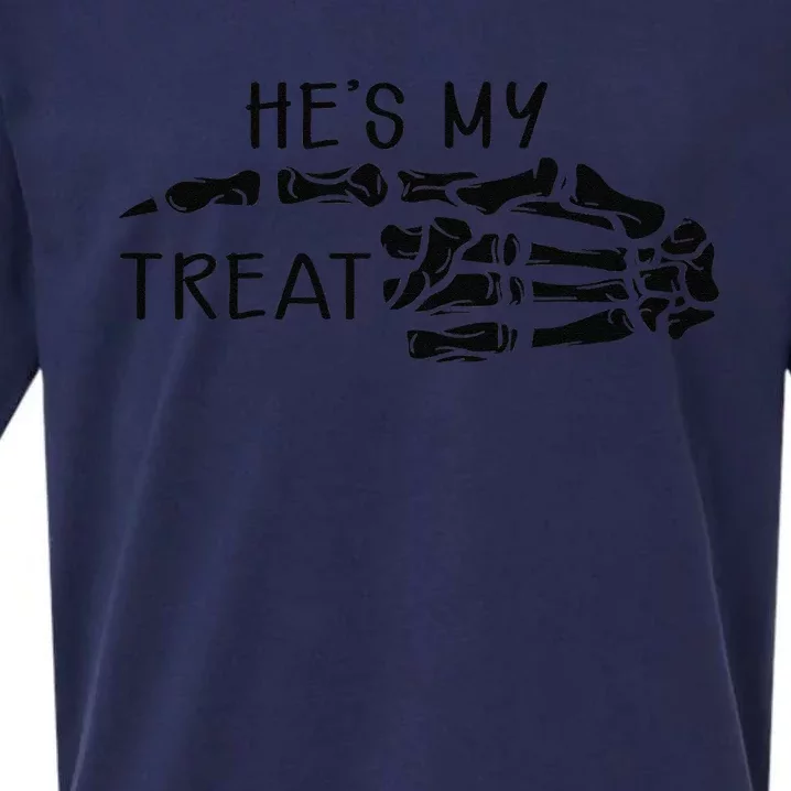 Hes My Treat Matching Couple Halloween Sueded Cloud Jersey T-Shirt