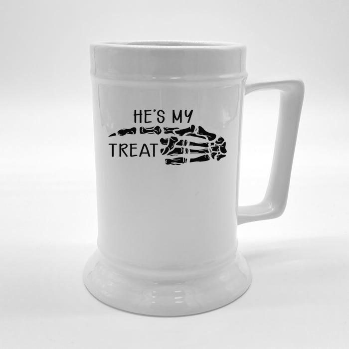 Hes My Treat Matching Couple Halloween Front & Back Beer Stein