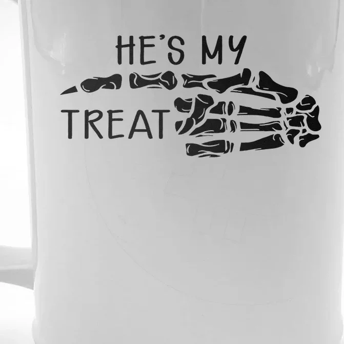 Hes My Treat Matching Couple Halloween Front & Back Beer Stein