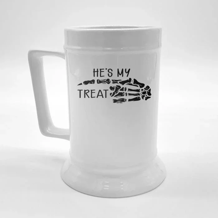 Hes My Treat Matching Couple Halloween Front & Back Beer Stein