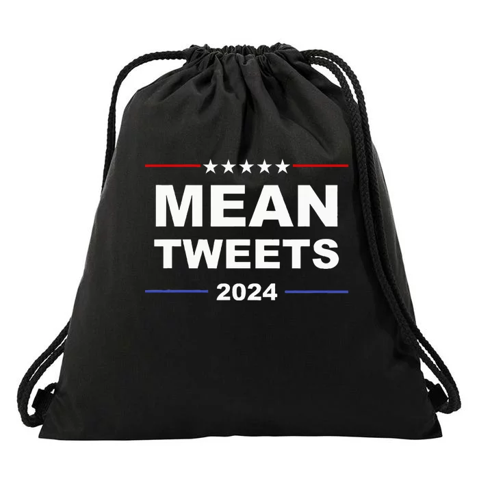 Humorous Mean Tweets & Trump 2024 Political Gear Gop Fans Drawstring Bag