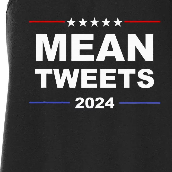 Humorous Mean Tweets & Trump 2024 Political Gear Gop Fans Women's Racerback Tank