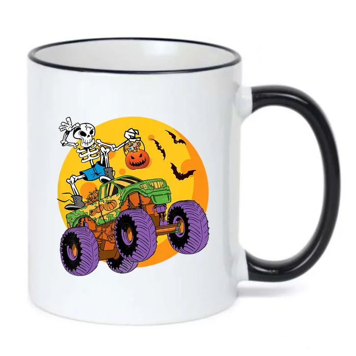 Halloween Monster Truck Skeleton Monster Trick Treat Gift Black Color Changing Mug