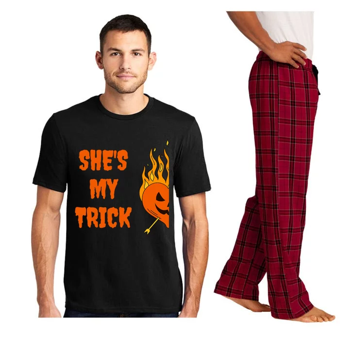 Hes My Treat Shes My Trick Halloween Matching Set Couples Gift Pajama Set