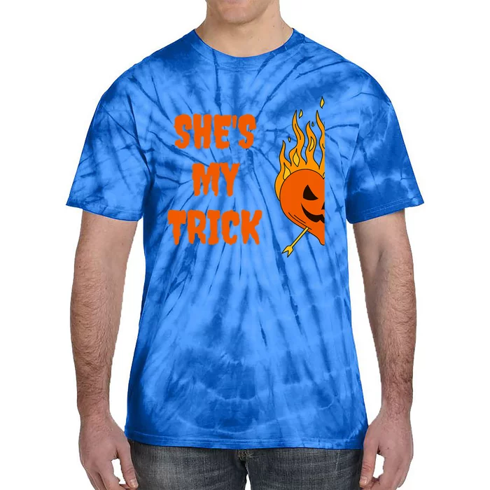 Hes My Treat Shes My Trick Halloween Matching Set Couples Gift Tie-Dye T-Shirt