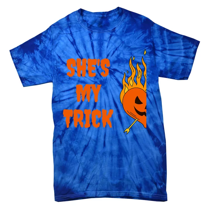 Hes My Treat Shes My Trick Halloween Matching Set Couples Gift Tie-Dye T-Shirt