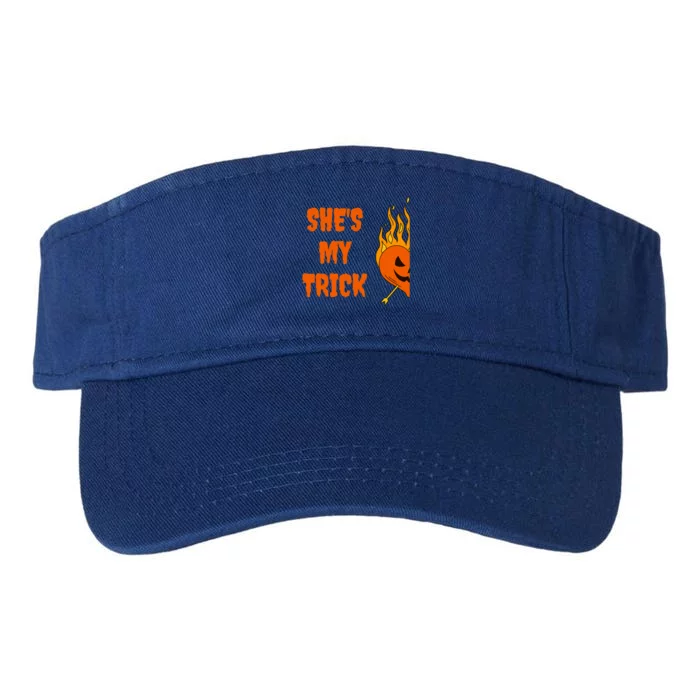 Hes My Treat Shes My Trick Halloween Matching Set Couples Gift Valucap Bio-Washed Visor