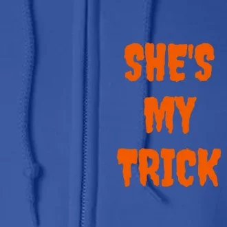 Hes My Treat Shes My Trick Halloween Matching Set Couples Gift Full Zip Hoodie