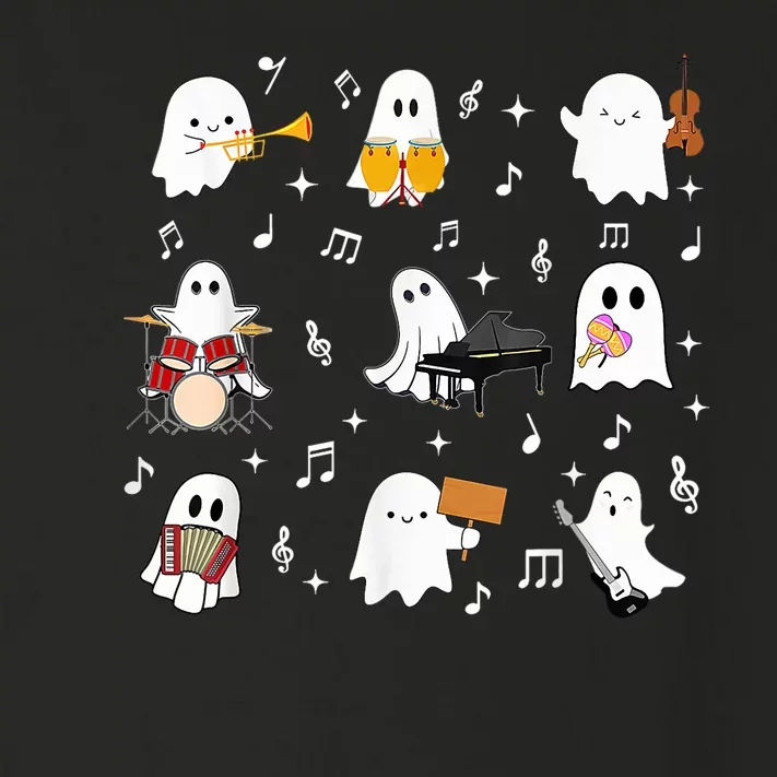 Halloween Music Teacher Ghost Playing Musical Instruments Toddler Long Sleeve Shirt