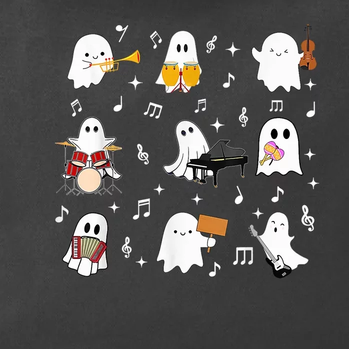 Halloween Music Teacher Ghost Playing Musical Instruments Zip Tote Bag