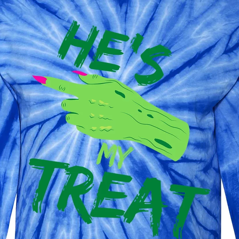 Hes My Treat Shes My Trick Halloween Matching Costume Gift Tie-Dye Long Sleeve Shirt